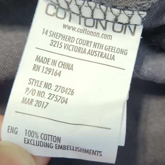 🔹️Cotton On Gray w/Sequined Happy Hangry Short Sleeve Top Medium - Picture 10 of 12